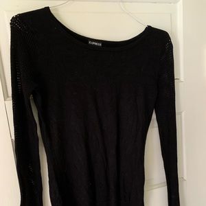 Express show-through sleeve sweater - Black M